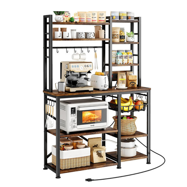 17 Stories Ezichi 36'' Baker's Rack with Microwave Compatibility Wayfair